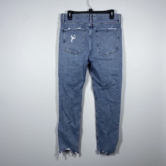 AGOLDE Nico High Rise‎ Denim Blue Jeans Women's Size 29 Raw Hem Button Fly - Picture 3 of 9